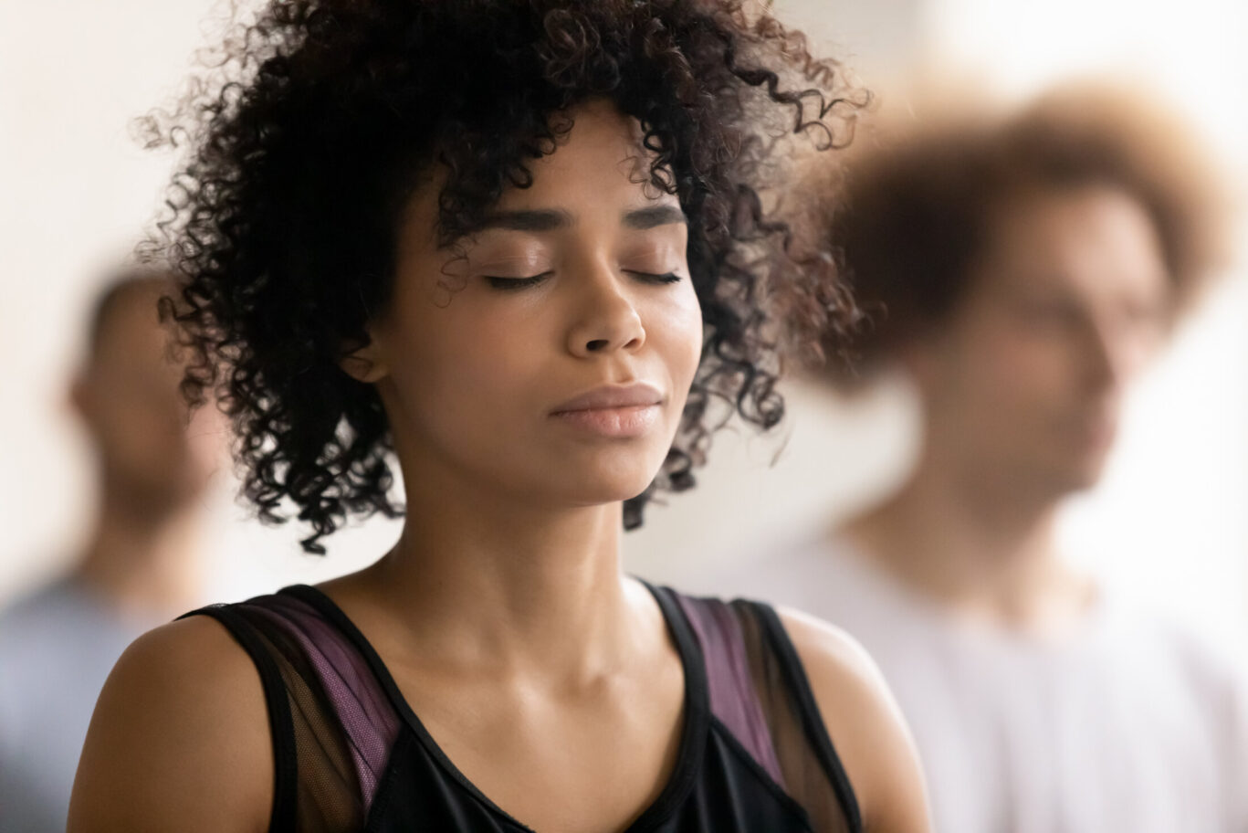 Woman practising mindfulness