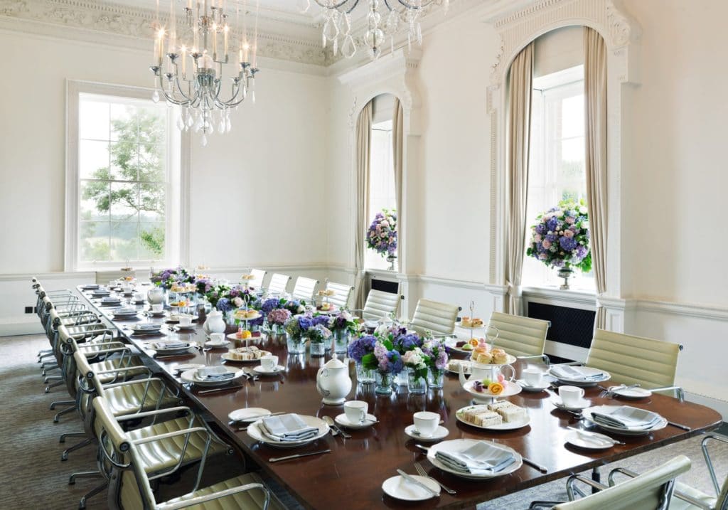 room set for large afternoon tea, private dining and events at The Grove