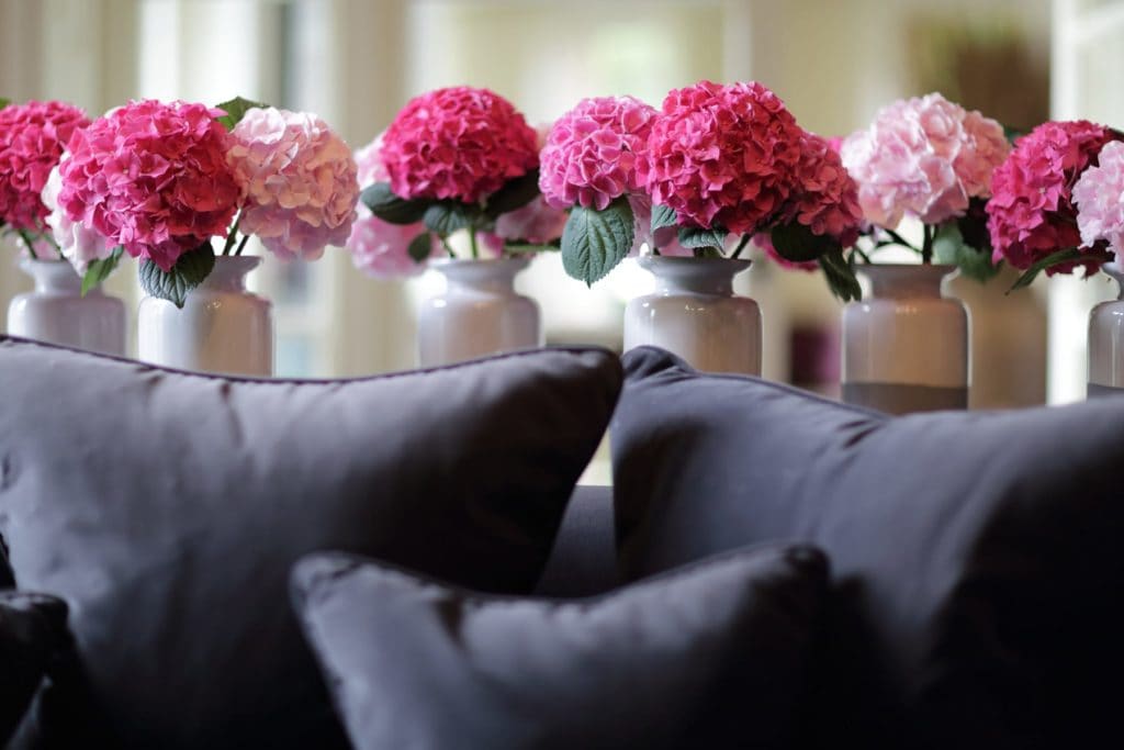 Floral Decor in The Lounges at The Grove, casual social spaces