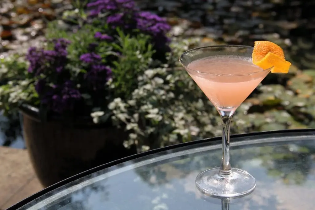 Rhubarb Cosmopolitan at The Grove hotel, Hertfordshire