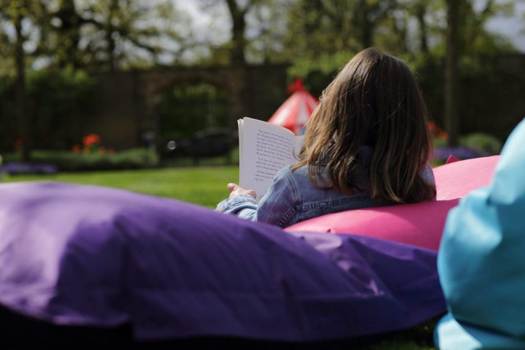 Reading in the Walled Garden at The Grove