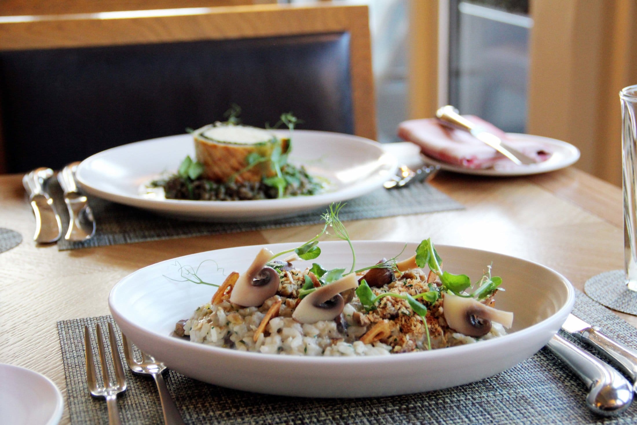 Chestnut mushroom risotto at The Stables