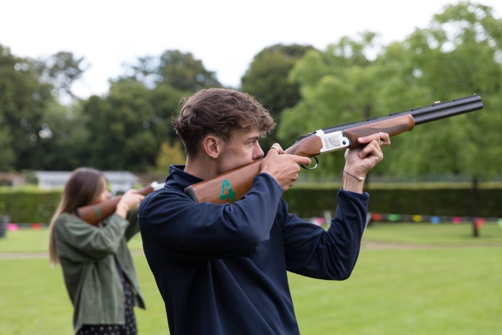 Laser clay pigeon shooting