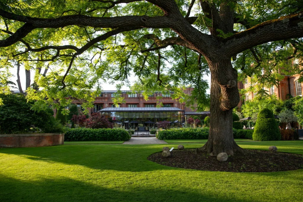 View of The Glasshouse from Formal Gardens