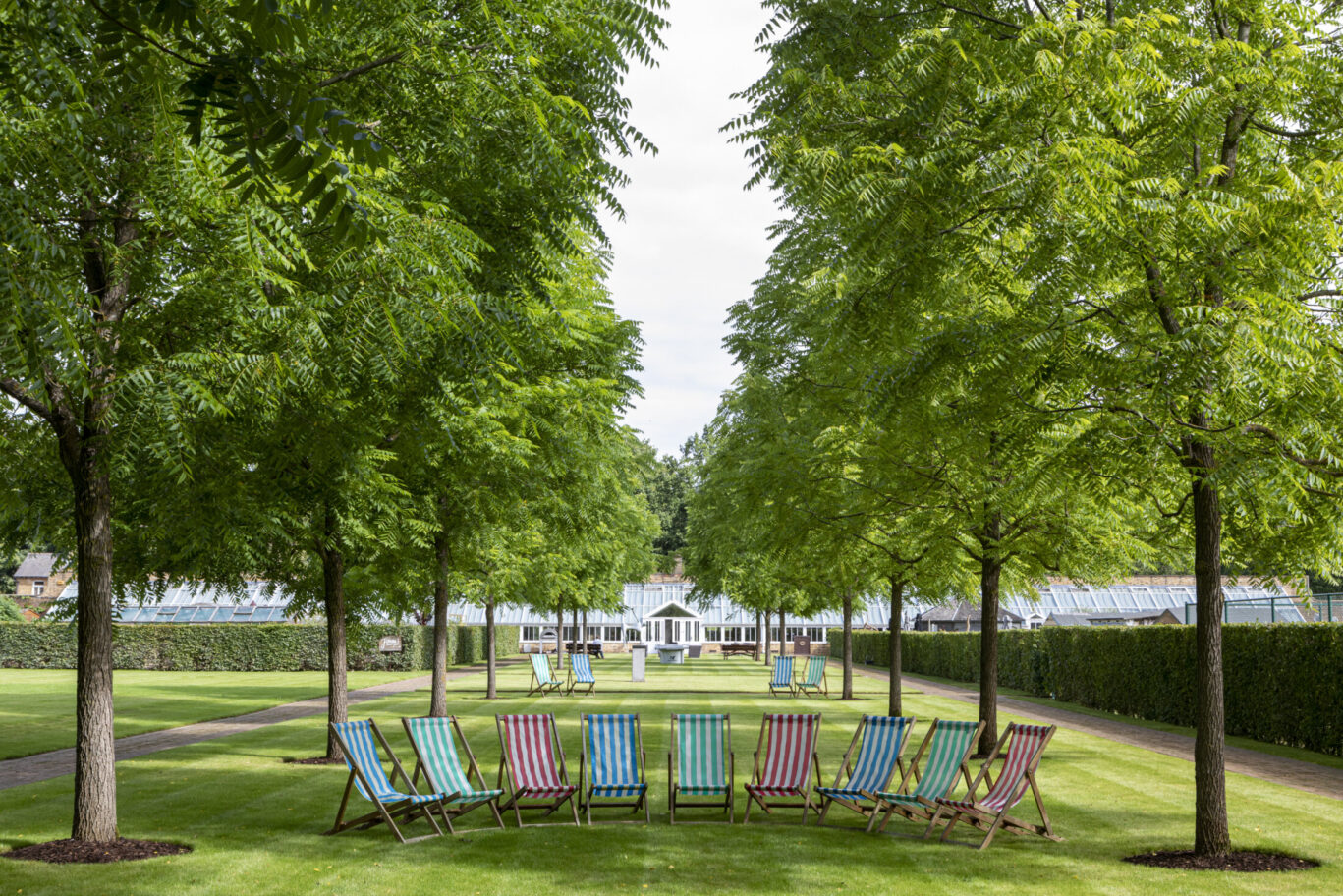 Deck chairs in the Walled Garden