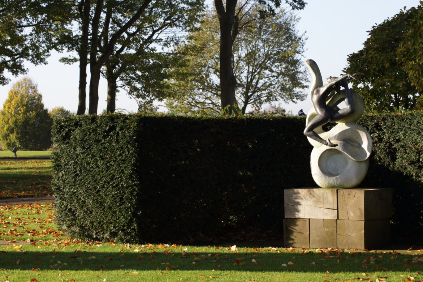 Statue in the formal gardens at The Grove