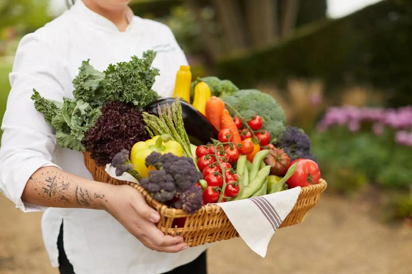 food from the garden at The Stables Restaurant