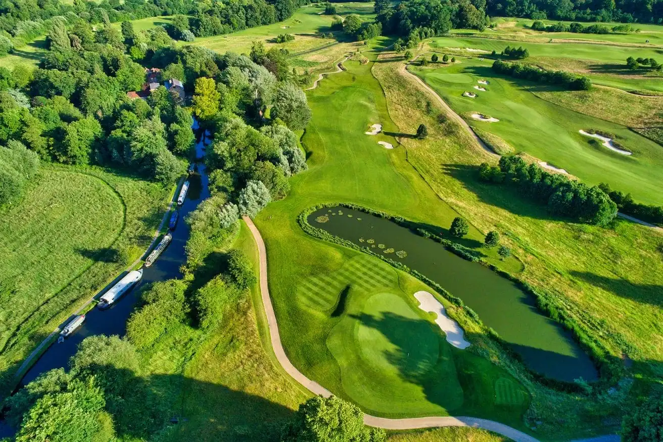 gold course alongside the canal