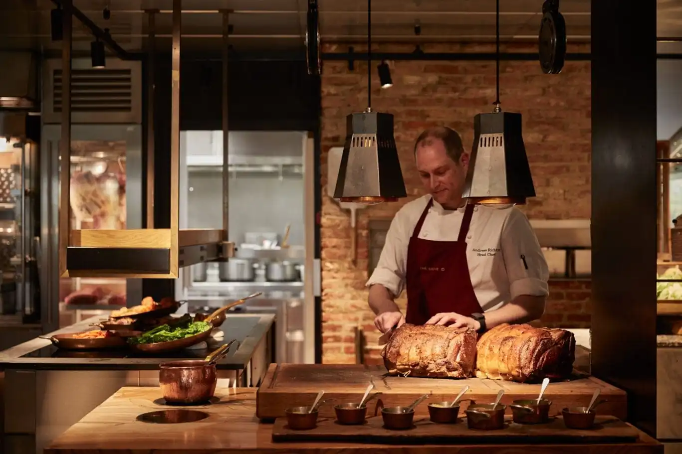 carving meat at The Glasshouse