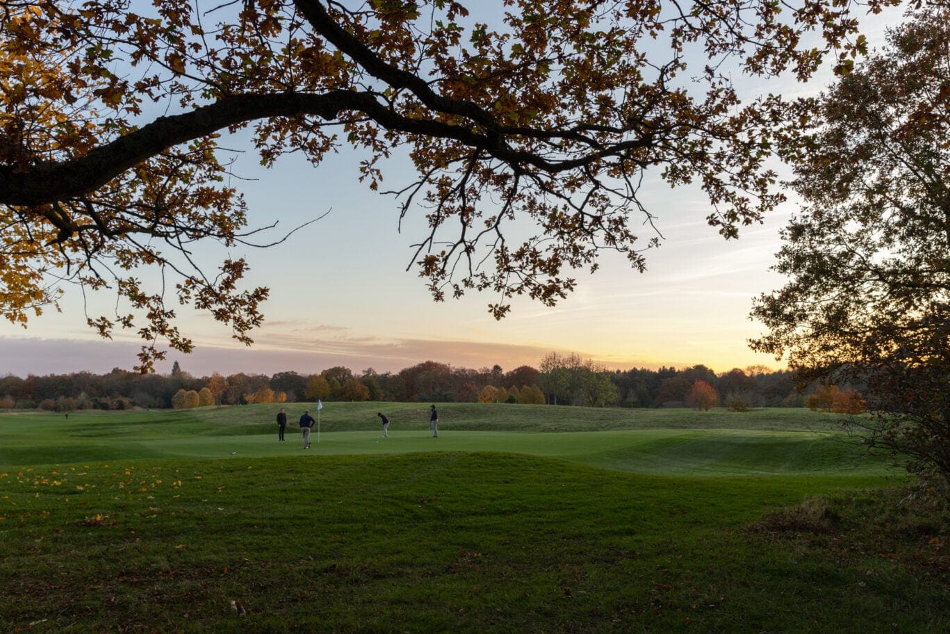 Golf course in autumn and winter