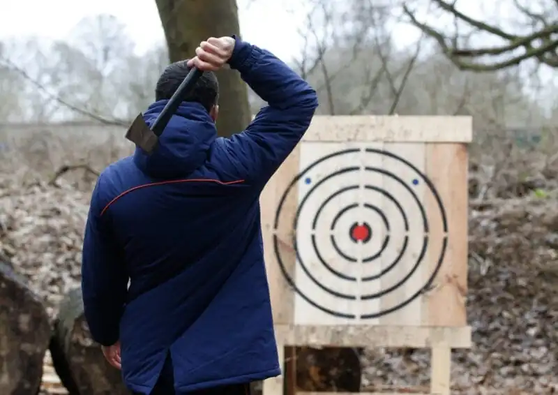 axe throwing at The Grove