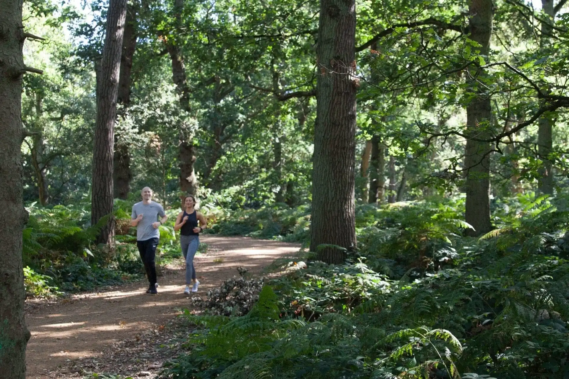 running in the woods