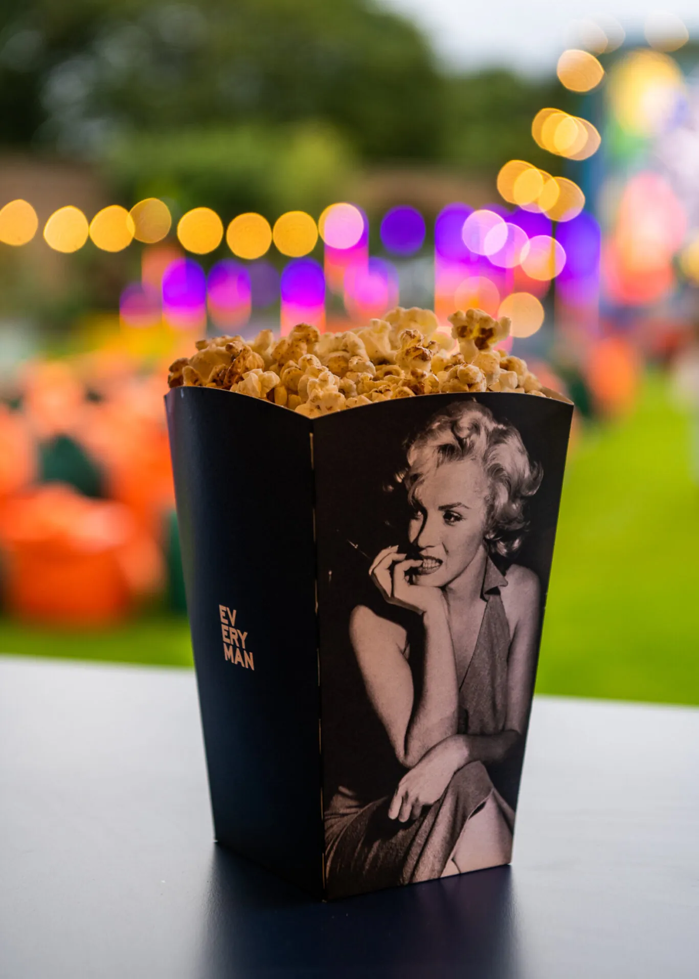 Popcorn at the everyman outdoor cinema at The Grove