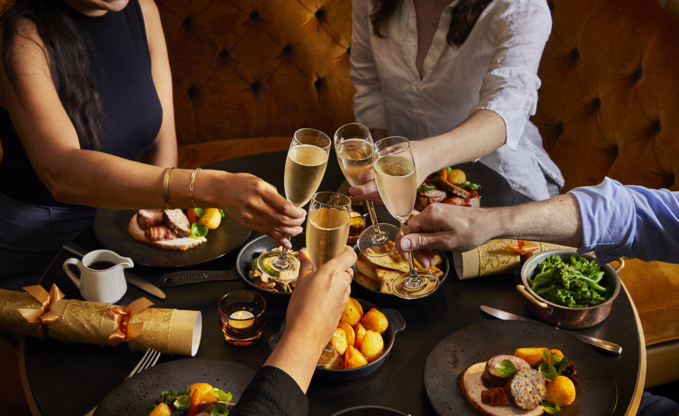 Festive dining at The Glasshouse with Champagne