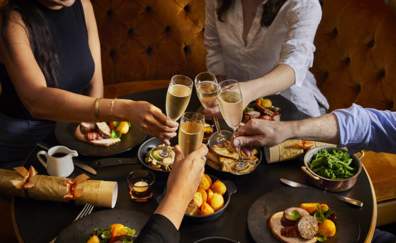 Festive dining at The Glasshouse with Champagne