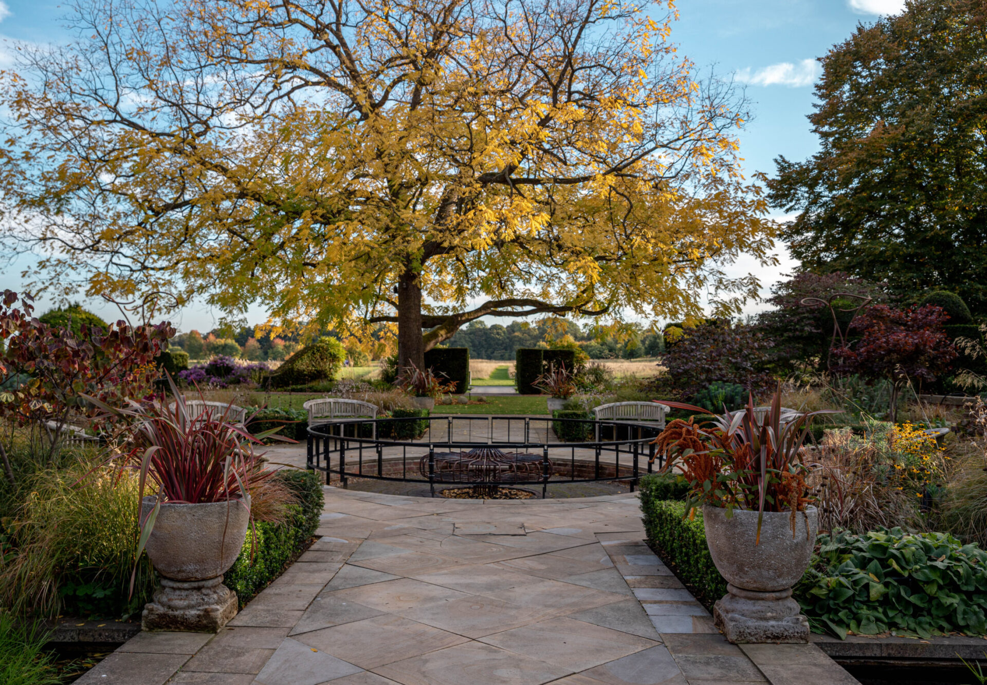 Formal gardens in autumn