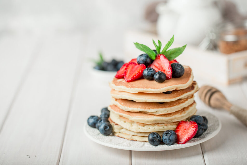 American-style summer berries pancakes