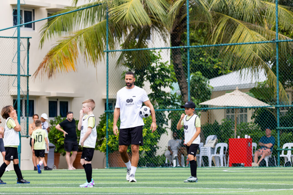 Rio Ferdinand coaching at Football Escapes