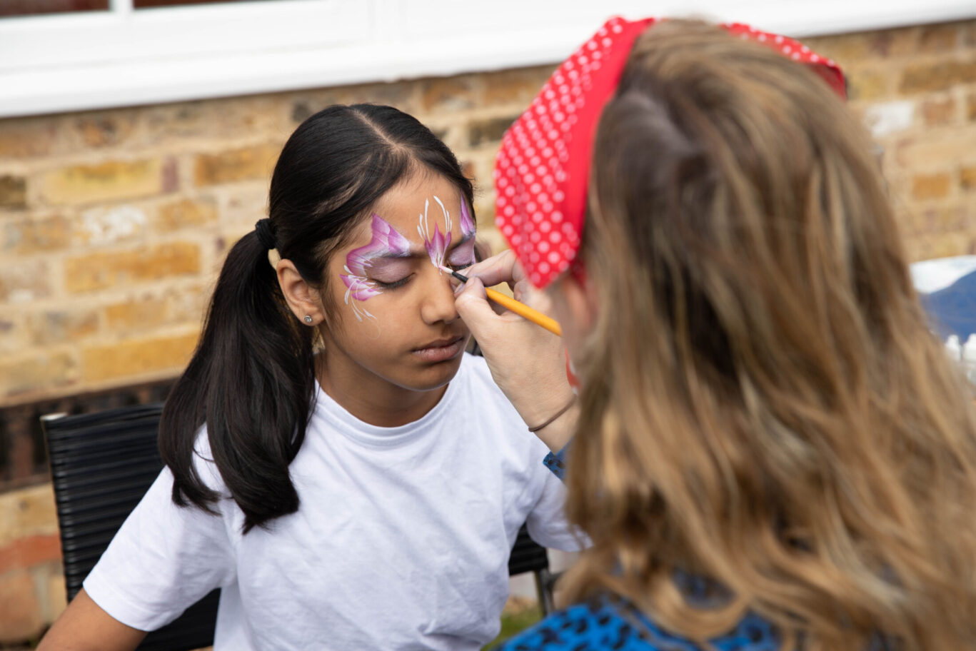 Face painting in the Walled Garden