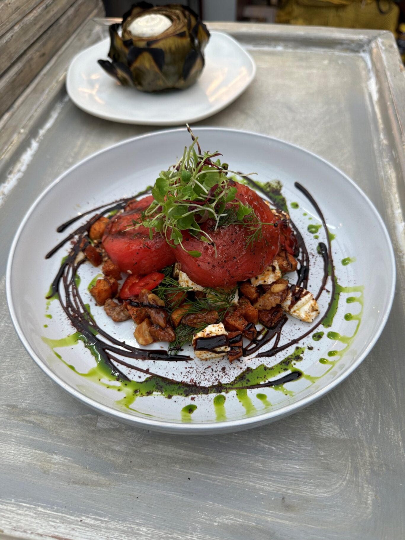 oak smoked watermelon