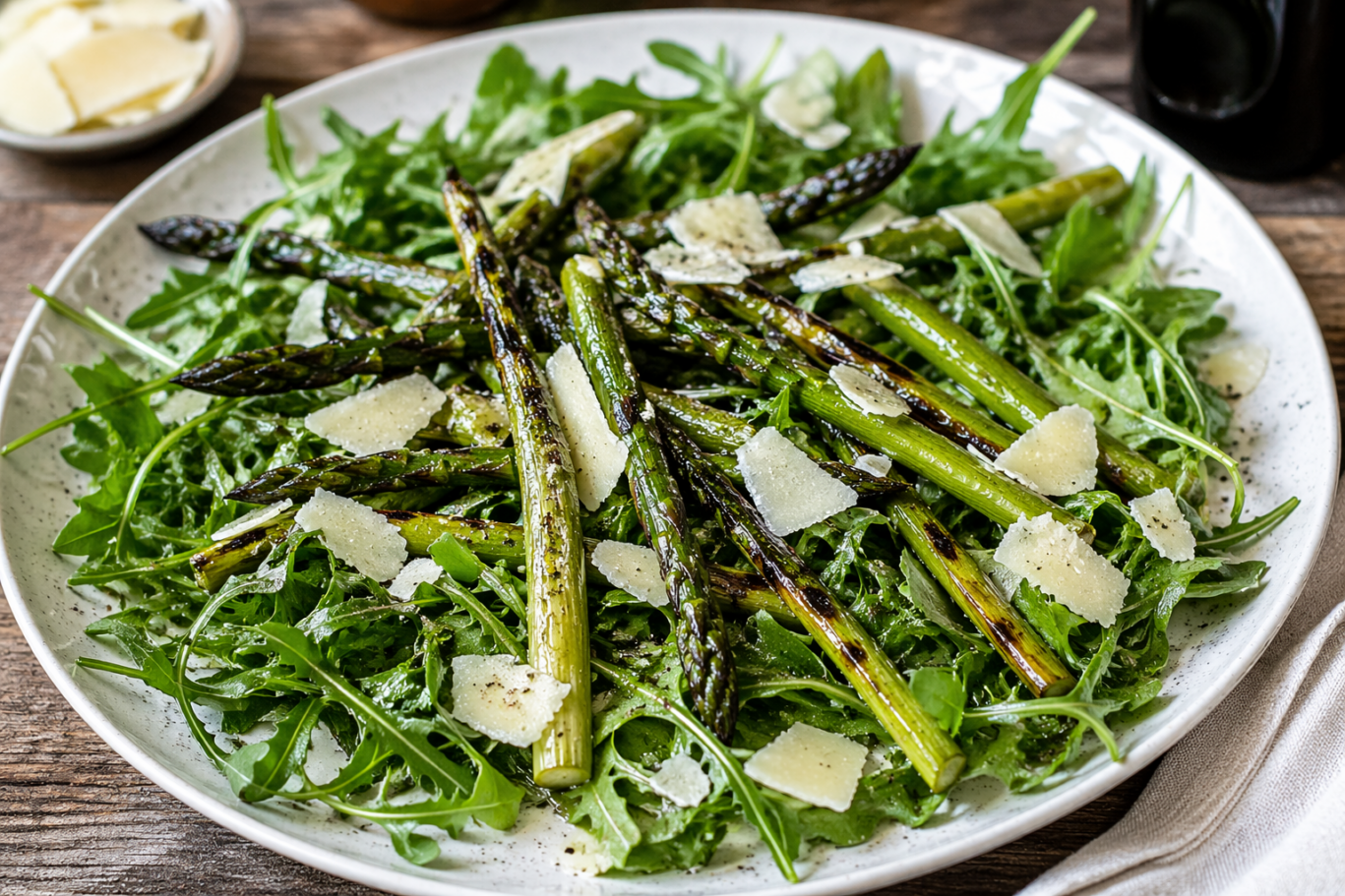 Charred asparagus salad